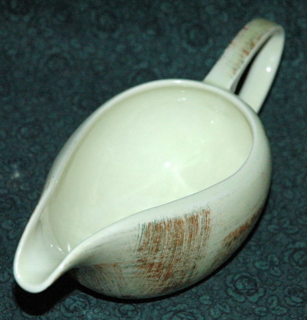 Vintage Vernonware Raffia, hand painted gravy boat or pitcher