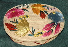 Vintage Grass Basket with Decorated Lid
