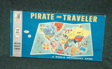 1960 Pirate and Traveler Game Melton Bradley #4563 A World Georgraphy Game