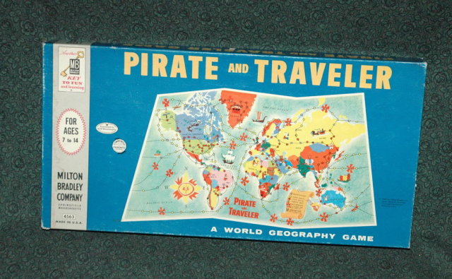1960 Pirate and Traveler Game Melton Bradley #4563 A World Georgraphy Game