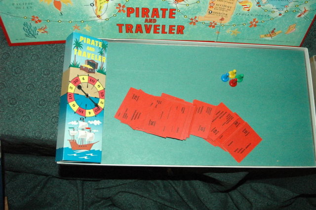 1960 Pirate and Traveler Game Melton Bradley #4563 A World Georgraphy Game