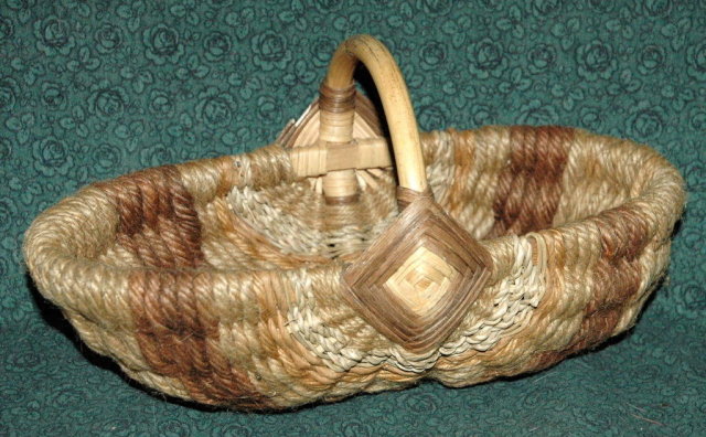 Interesting Old Bamboo & Sisal Hemp Basket *PRICE REDUCTION