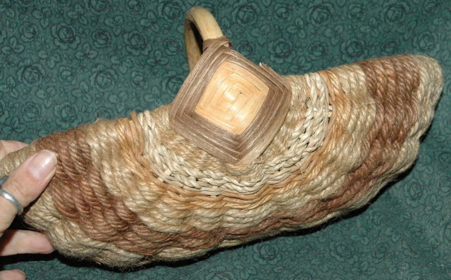 Interesting Old Bamboo & Sisal Hemp Basket *PRICE REDUCTION