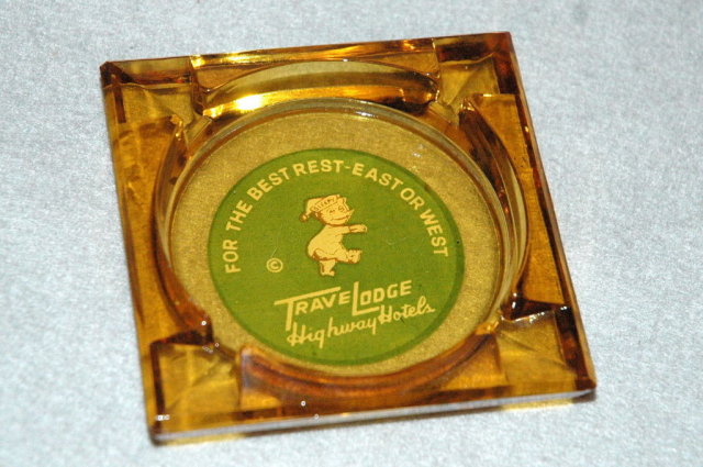 2 Vintage Glass TraveLodge Ashtrays -***PRICE REDUCTION!***