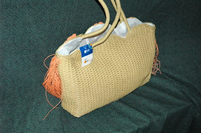 Hawaiian Grass Surf's Up Beach Tote Bag with Finge ** PRICE REDUCED!**