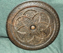 Intricately Carved Wood Medallion Wall Plaque
