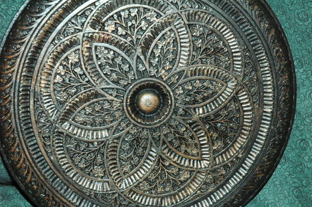 Intricately Carved Wood Medallion Wall Plaque