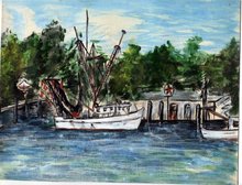 Fishing Boat West Beach Marina Painting NW ART