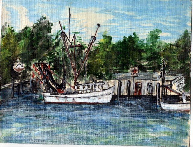 Fishing Boat West Beach Marina Painting NW ART