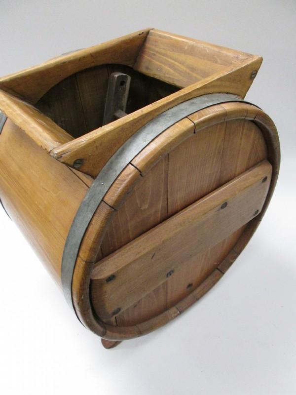 Primitive Wood Barrel Butter Churn