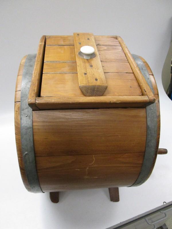 Primitive Wood Barrel Butter Churn