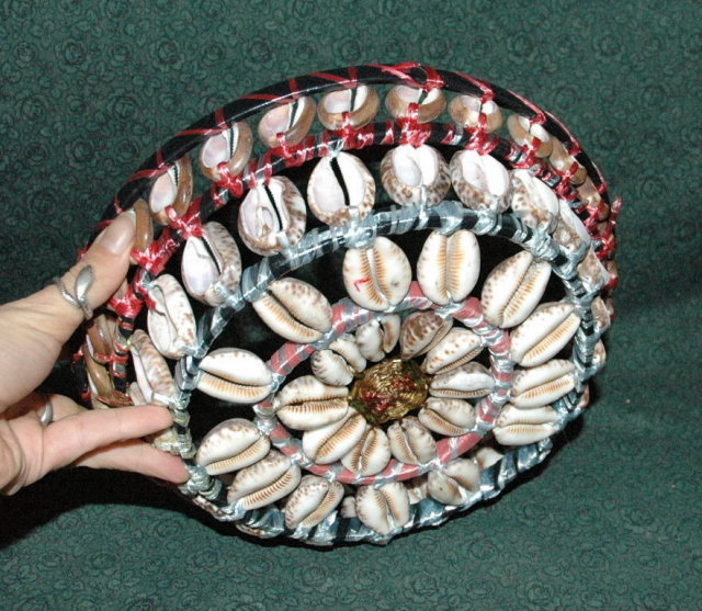Funky & Unusual Hand Made Basket of Cowry Shells PRICE REDUCTION!**