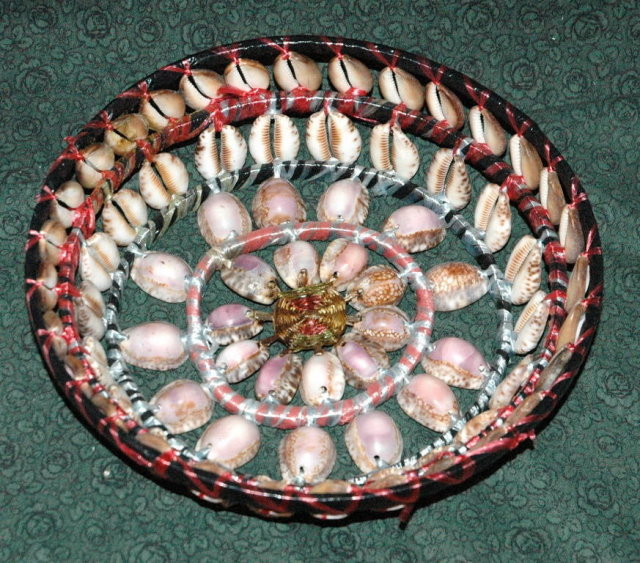 Funky & Unusual Hand Made Basket of Cowry Shells PRICE REDUCTION!**