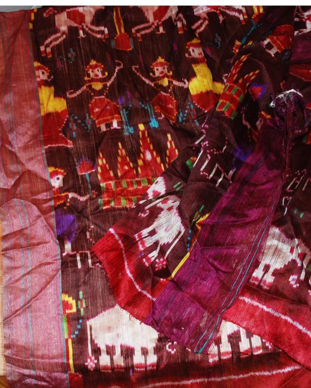 South East Asian Raw Silk Fabric, Cloth Piece 48