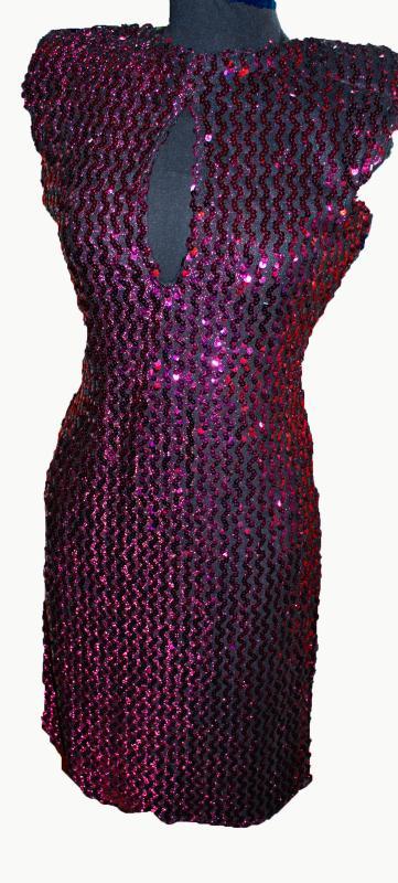 Sequin Cocktail Dress by Climax by David Howard California with Keyhole Front