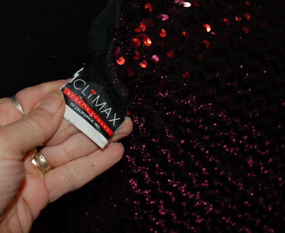 Sequin Cocktail Dress by Climax by David Howard California with Keyhole Front