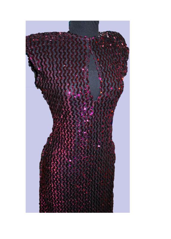 Sequin Cocktail Dress by Climax by David Howard California with Keyhole Front