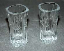 Pair of cut crystal glass tooth pick holders ** PRICE REDUCED!**