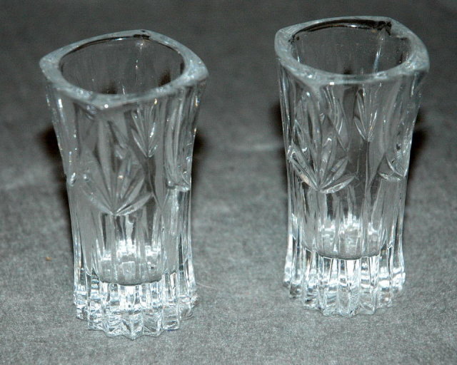 Pair of cut crystal glass tooth pick holders ** PRICE REDUCED!**
