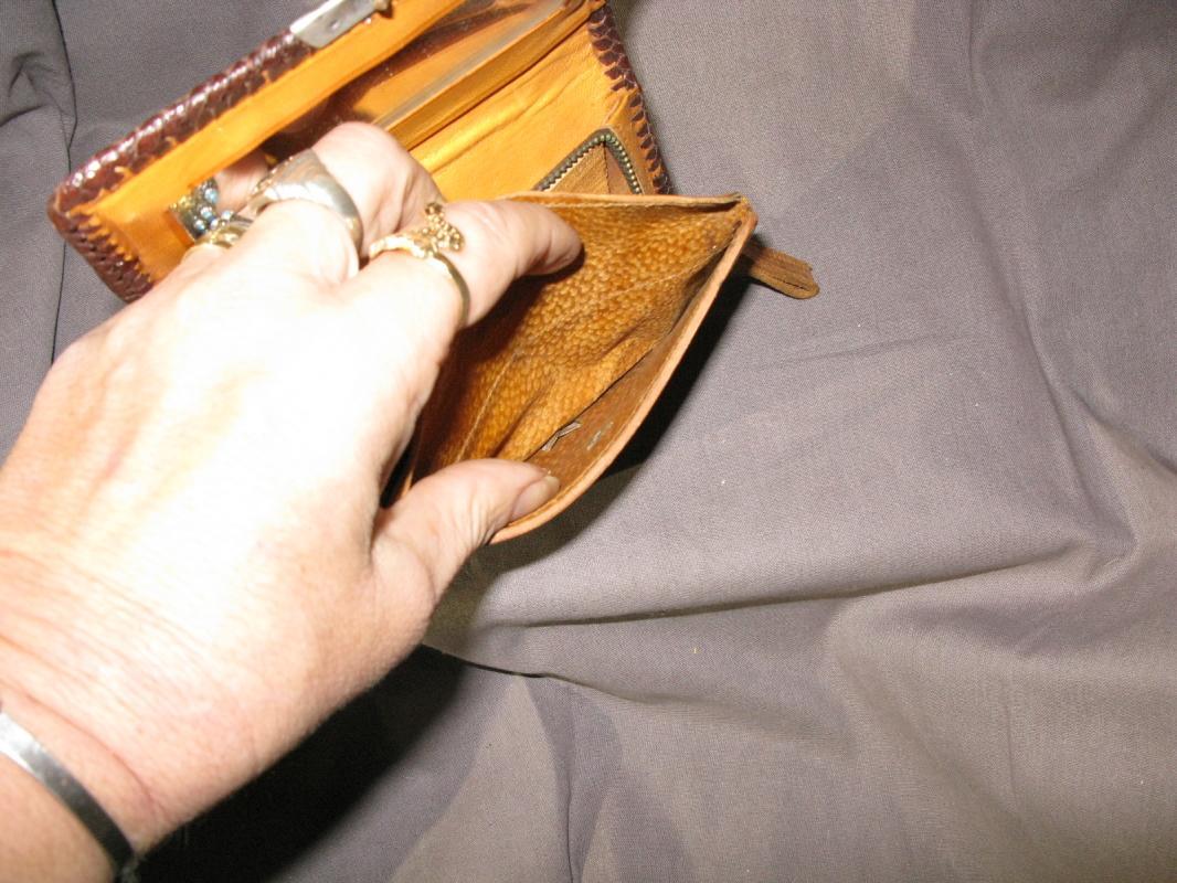 Tooled Leather Wallet with Mirror, ( Hecho en Mexico) From Mexico