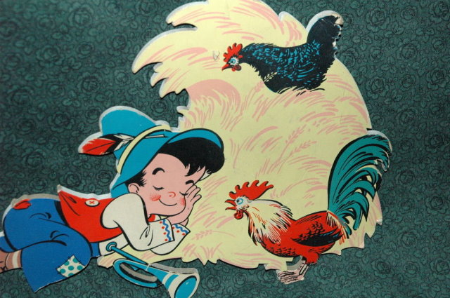 Large Vintage Heavy Cardboard Little Boy Blue