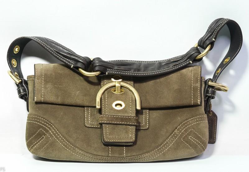 Coach Camel Suede Soho Flap Purse