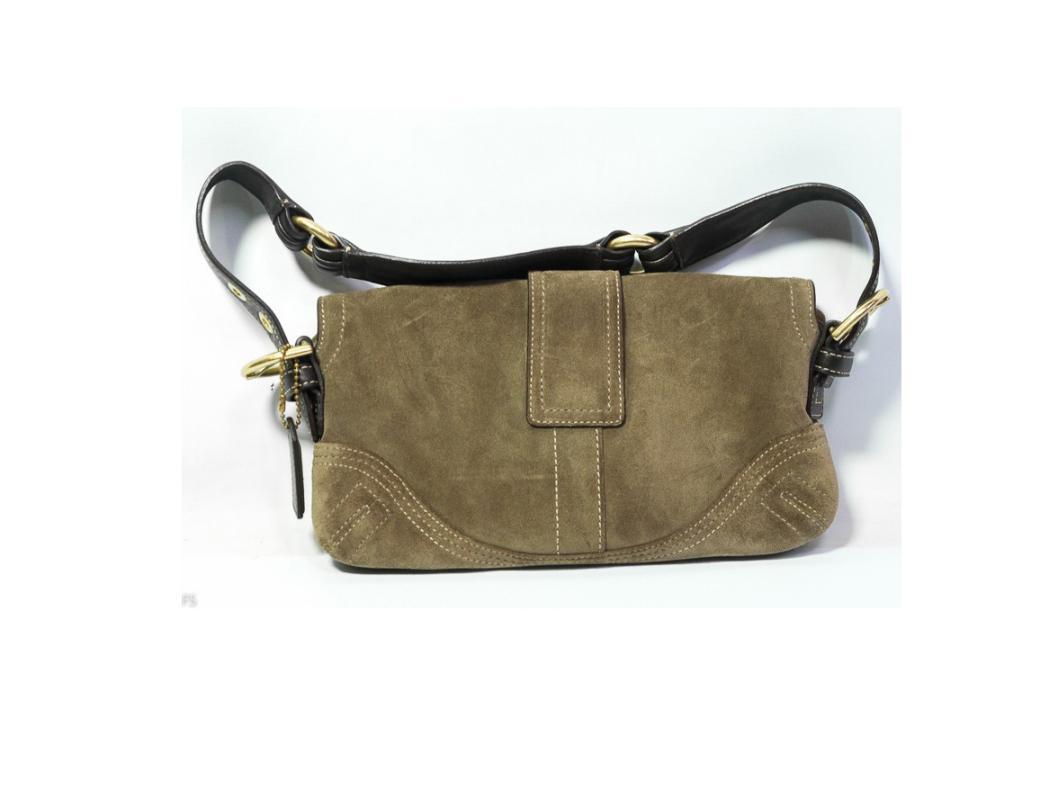 Coach Camel Suede Soho Flap Purse