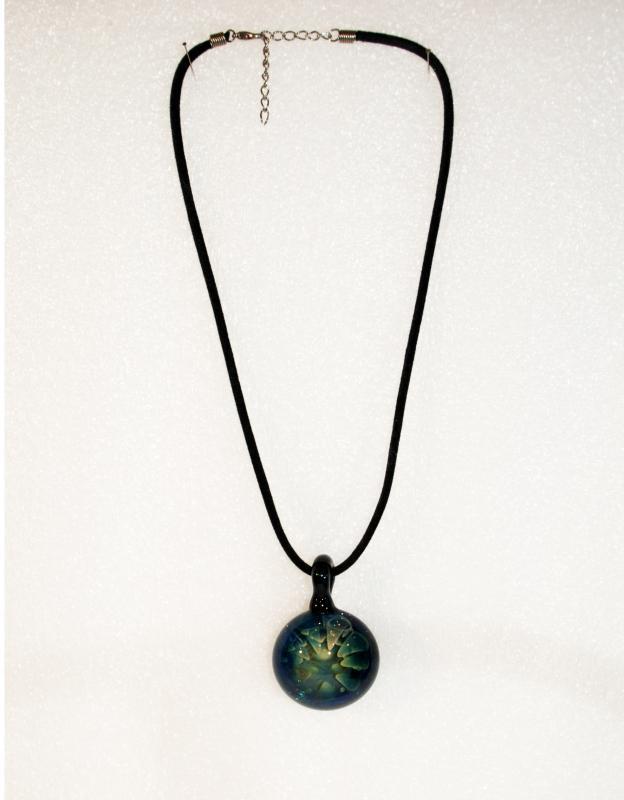 Blown Glass Pendant, Dichroic Glass, Fanciful Nebula or Oceanic Creature