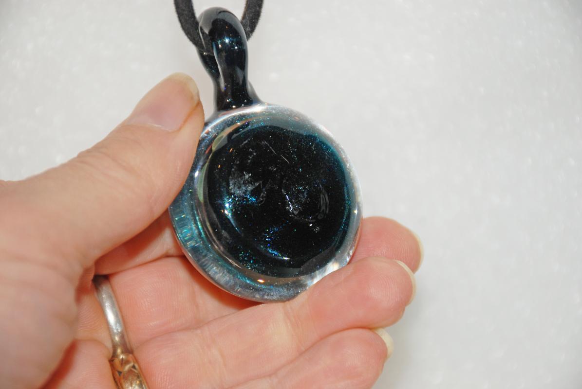 Blown Glass Pendant, Dichroic Glass, Fanciful Nebula or Oceanic Creature