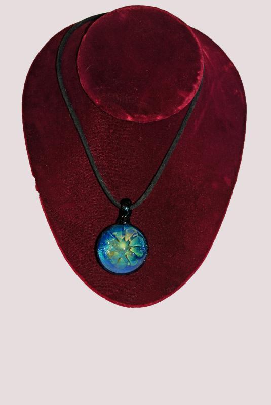 Blown Glass Pendant, Dichroic Glass, Fanciful Nebula or Oceanic Creature