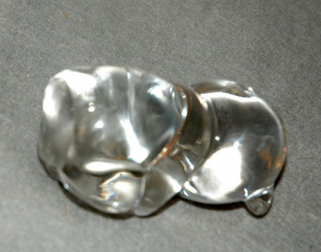Crystal Glass Bear with Amber Heart Fenton