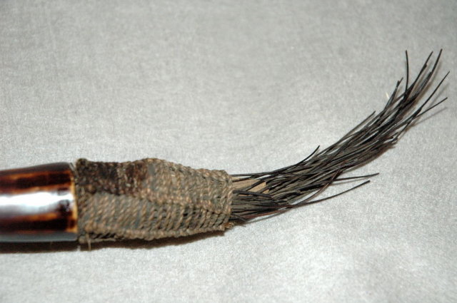 African Carved Horn Phallus with Face & etc