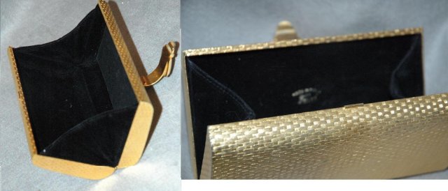 Gucci Clamshell Clutch Purse Goldtone Vintage!