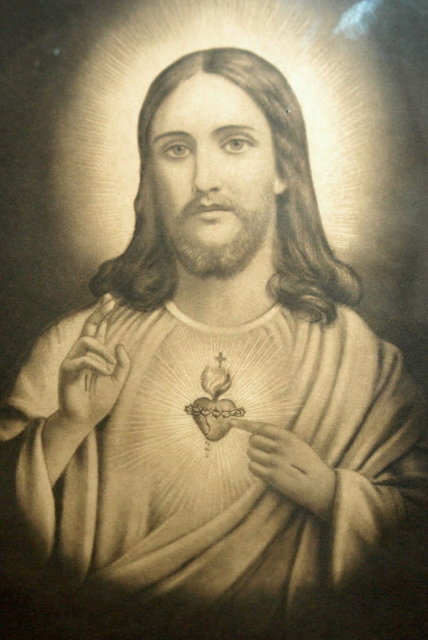 1926 Sepia Tone Jesus Print Antique