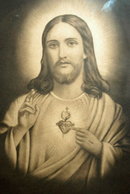 1926 Sepia Tone Jesus Print Antique
