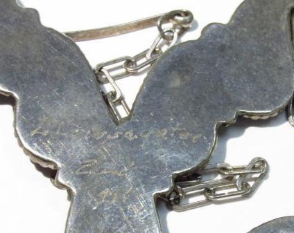 Zuni Sterling Spiny Oyster Inlay Necklace by Dion Lowsayatee Native American