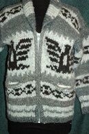 Genuine Cowichan Indian Sweater Made Expressly for Hill's Indian Crafts Hand Knit 100 % Wool