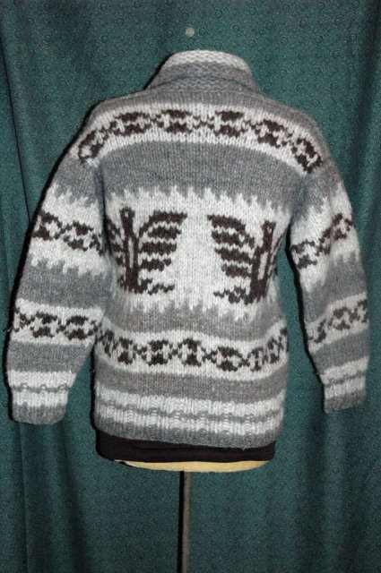 Genuine Cowichan Indian Sweater Made Expressly for Hill's Indian Crafts Hand Knit 100 % Wool