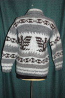 Genuine Cowichan Indian Sweater Made Expressly for Hill's Indian Crafts Hand Knit 100 % Wool