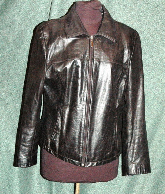 Black Leather Coat/ Wilson Leather Pelle