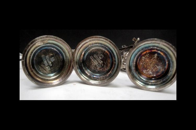 Chinese Fishermen figures of sterling silver made in Hong Kong set of 3