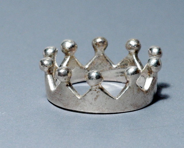 Unusual Sterling Crown Ring