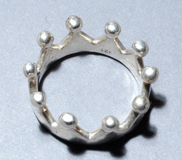 Unusual Sterling Crown Ring