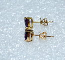 18k Gold & Violet Iolite Heart Earrings