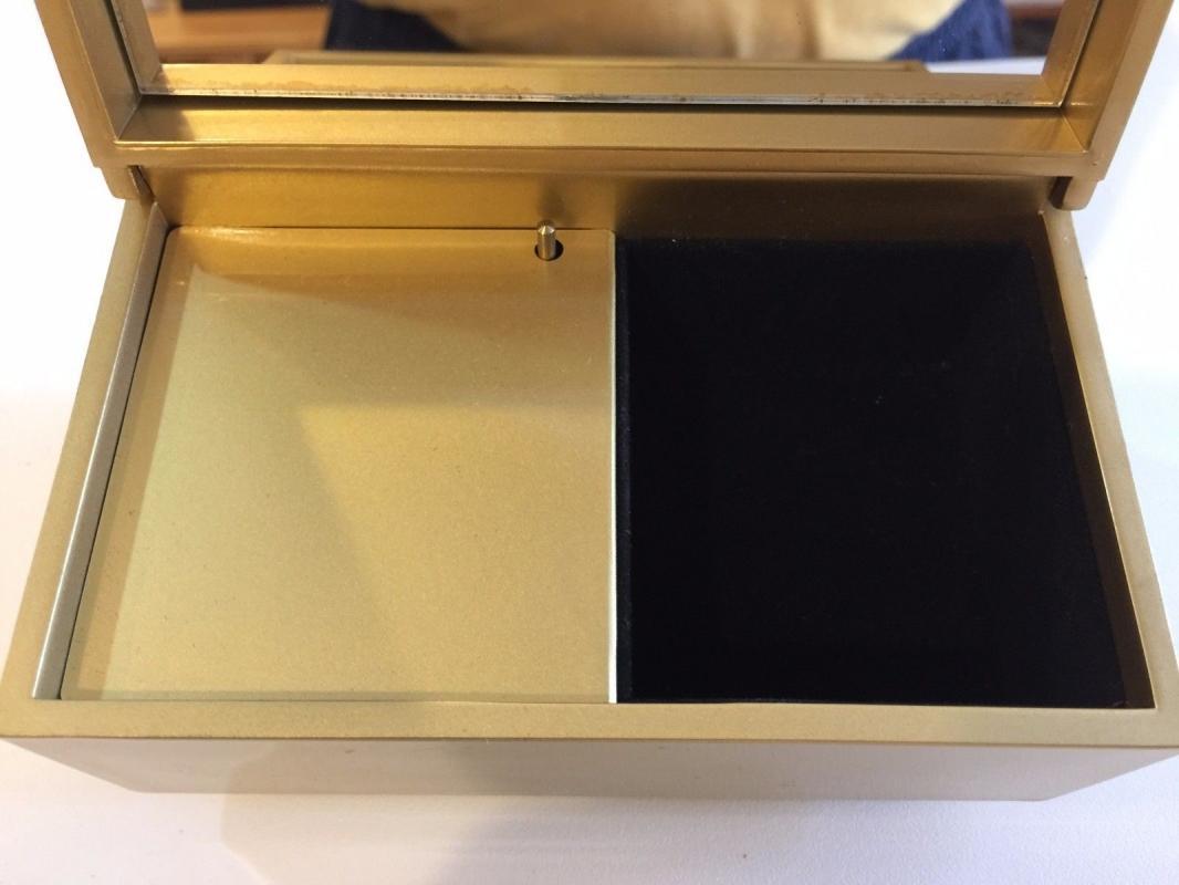 Otagiri Gold Laqureware Bamboo Motif Music Box Trinket Jewelry Box, The Look of Love Number is 12/433.