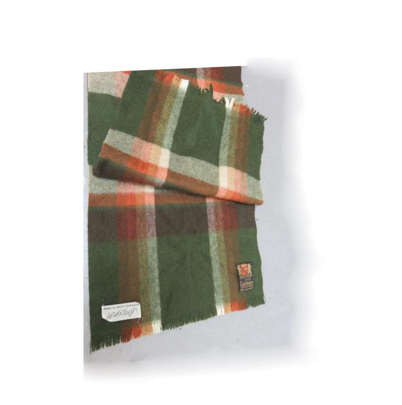 Lord & Taylor Plaid Cashmere Scarf Green, Cream and Rust Red