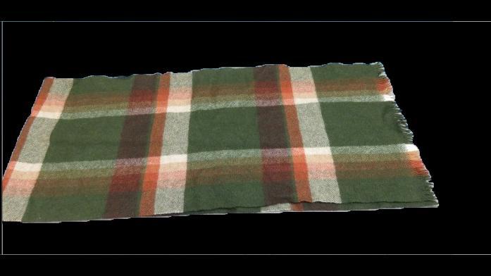 Lord & Taylor Plaid Cashmere Scarf Green, Cream and Rust Red