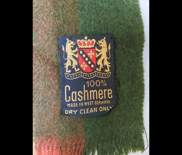 Lord & Taylor Plaid Cashmere Scarf Green, Cream and Rust Red