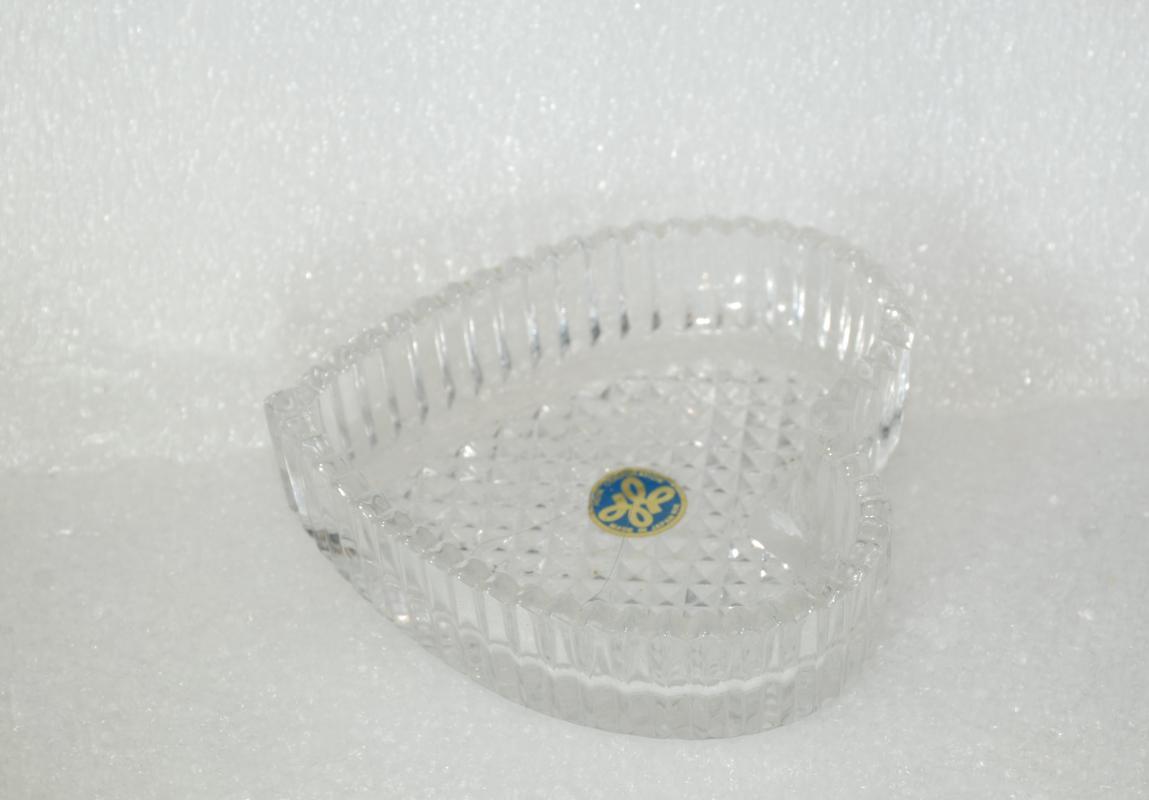 Crystal Heart Dish Hoya Cooperation, Made in Japan, Nut, Mint or Trinket Dish
