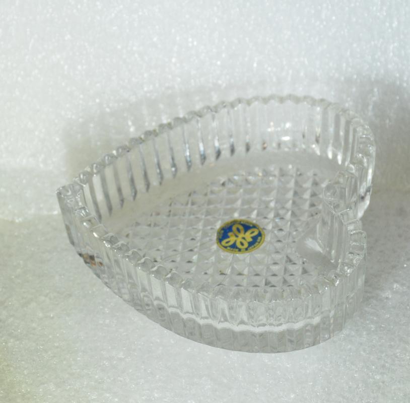 Crystal Heart Dish Hoya Cooperation, Made in Japan, Nut, Mint or Trinket Dish